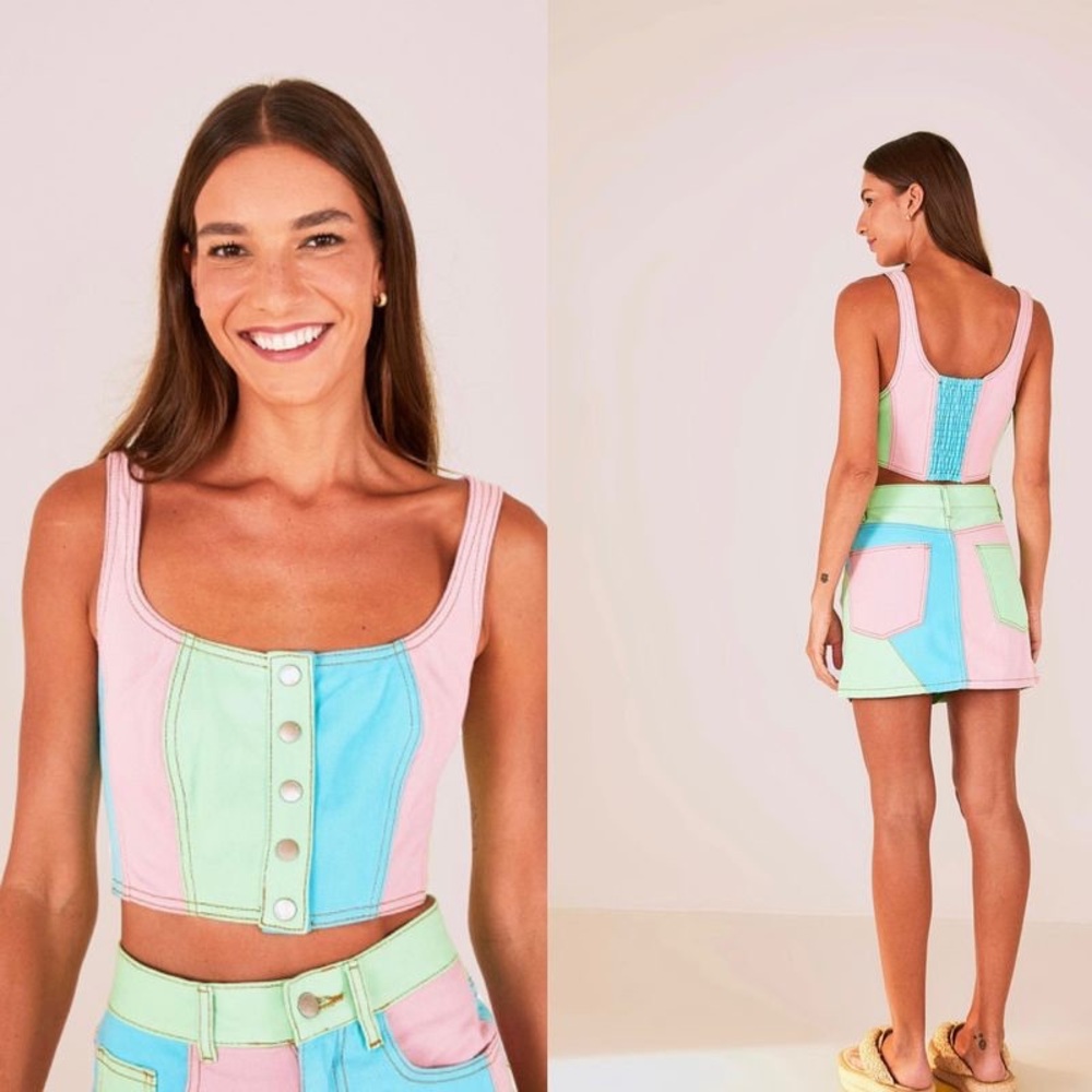 Farm Rio Saia Sarja Patch Twin Set